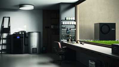 Modernes Badezimmer mit Waschbereich und Dusche